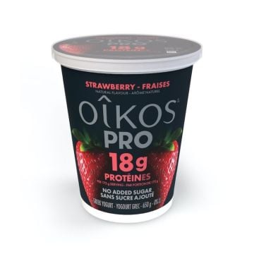 Yogourt grec fraise 18g protéines 0% M.G. biologique