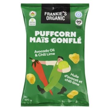  Maïs gonflé huile d'avocat et chili lime