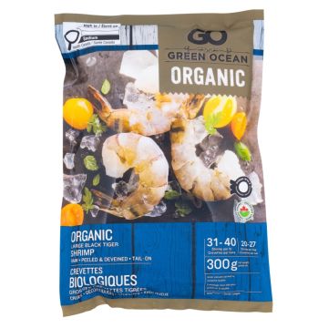 Peeled Tiger Shrimp with Tail 31/40 Organic