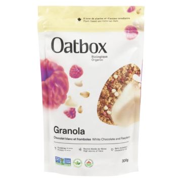 Granola chocolat blanc et framboise biologique