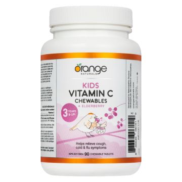 Chewable Vitamin C + Elderberry for Children 3 Years and Up - Colds and Flu