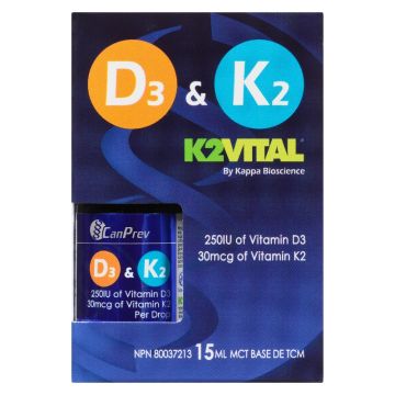 Vitamin D3 250 IU and K2 30 mcg - Calcium Absorption
