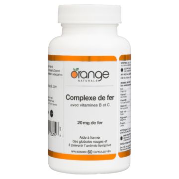 Complexe de fer 20 mg avec vitamine B et C - Anémie