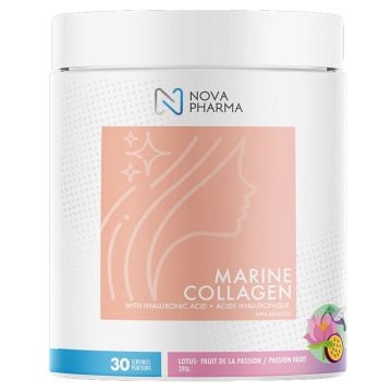 Collagène marin avec acide hyaluronique lotus fruit passion hydratation peau 30 portions