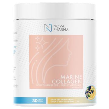 Marine Collagen with Hyaluronic Acid Lemon Juniper Berries Skin Hydration 30 Servings