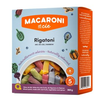 Pâte rigatoni arc-en-ciel