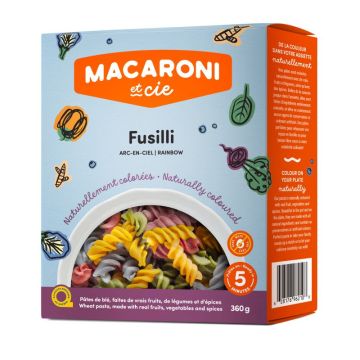 Pâte fusilli arc-en-ciel