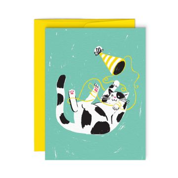 Carte de voeux Chat taquin