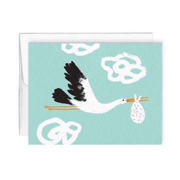 Carte de voeux Cigogne