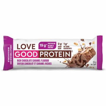 Barre nutritionnelle optimisée chocolat et caramel riche