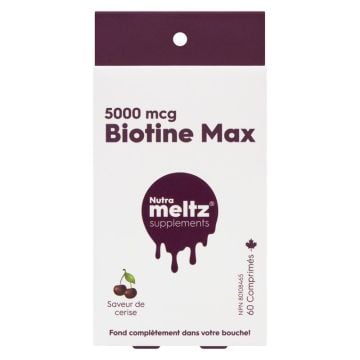 Biotine max 5000 mcg cerise - Peau, ongles et cheveux