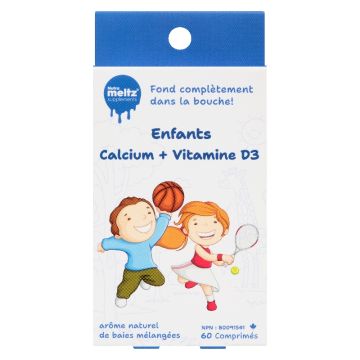 Calcium et vitamine D3 pour enfants baies mélangées - Os