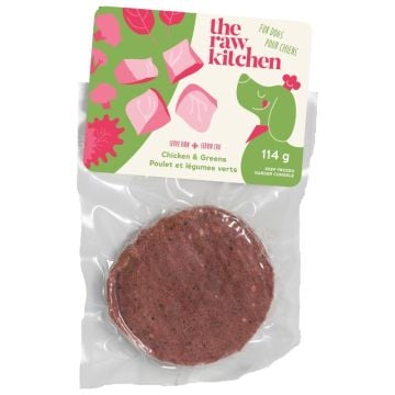 Nourriture fraîche pour chien Médaillon individuel poulet et légumes verts