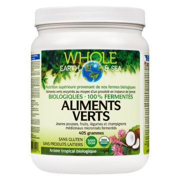 Aliments verts fermentés biologiques saveur tropical