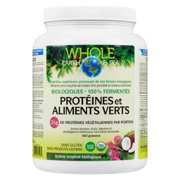 Protéines aliments verts biologiques fermentés arôme tropical