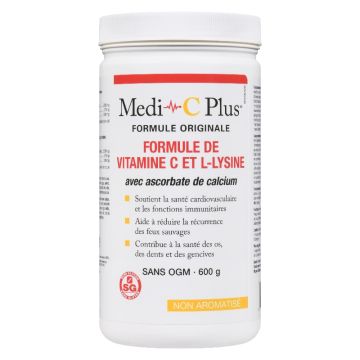 Vitamine C et L-lysine avec ascorbate de calcium non aromatisé 142 portions