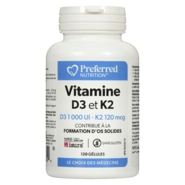 Vitamine D3 1000 UI et K2 120 mcg - Os