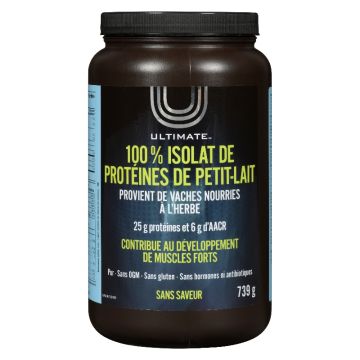 100 % isolat de protéines de petit-lait sans saveur 24 portions