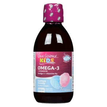 Oméga-3 + Vitamine D3 pour enfants barbe à papa