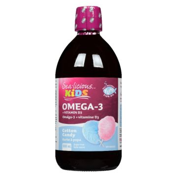 Oméga-3 + Vitamine D3 pour enfants barbe à papa
