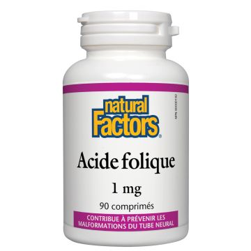 Acide folique 1 mg - Prévention malformations tube neural