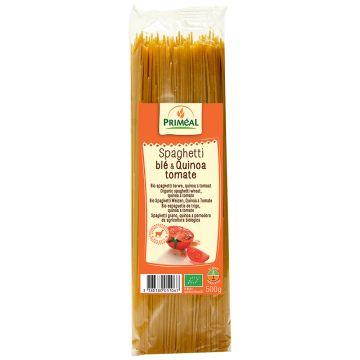 Wheat, quinoa and tomato spaghetti pasta