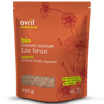 Graines de lin brunes moulues biologiques