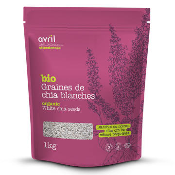 Graines de chia blanches crues biologiques