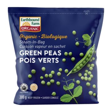Petits pois verts congelés biologiques