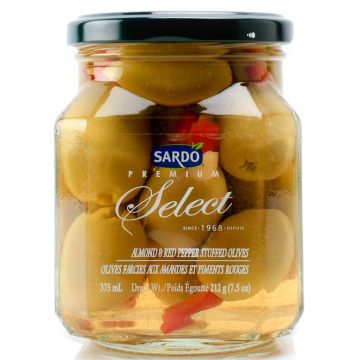 Olives farcies - Aux amandes et piments rouges
