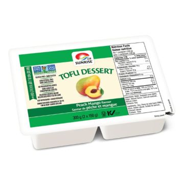 Tofu dessert saveur de pêche et mangue