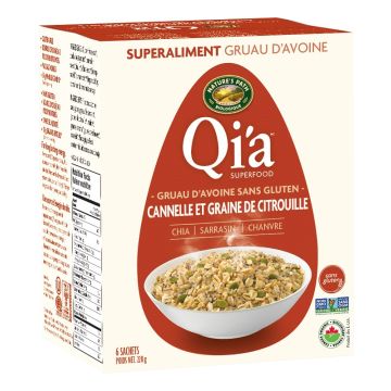 Gruau biologique de superaliments -  Qi'a Cannelle et graine de citrouille