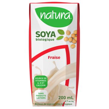 Boisson de soya enrichie biologique Fraise