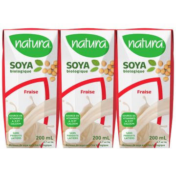 Boisson de soya enrichie biologique Fraise 