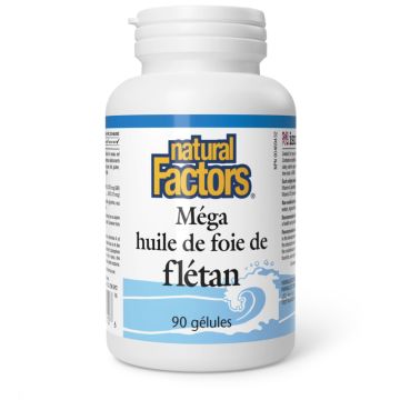 Méga huile de foie de flétan Vitamine A 10 000 UI et Vitamines D3 400 UI - Acides gras