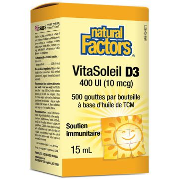 Vitamine D3 400 UI Vitasoleil - Système immunitaire