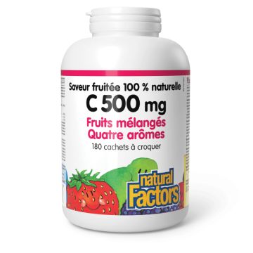 Vitamine C 500 mg saveur fruits mélangés quatre arômes - Antioxydant