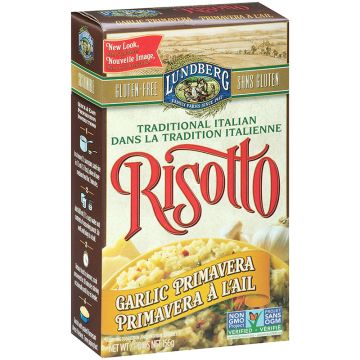 Risotto sans gluten - Primavéra à l'ail 