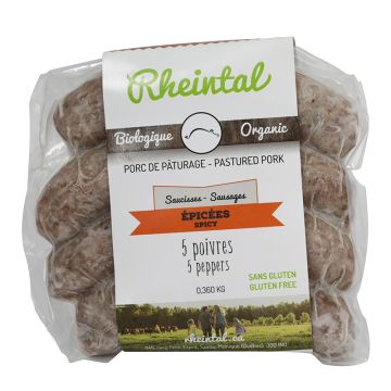 Organic frozen sausages - 5 peppers