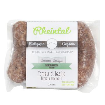 Saucisses biologiques congelées - Tomate et basilic
