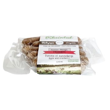 Saucisses pomme canneberge biologique congelées