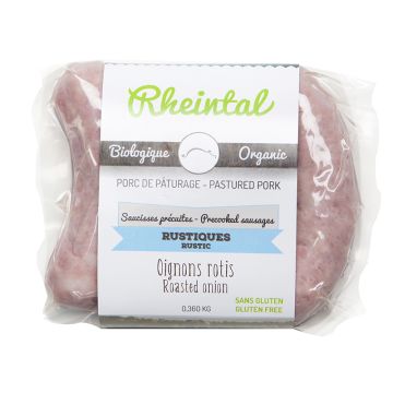 Organic frozen sausages  - Roasted onion