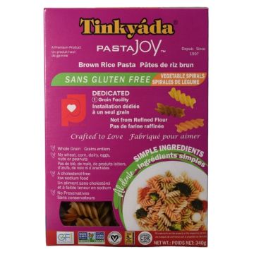 Gluten-free Brown Rice Vegetable Spirals Pasta