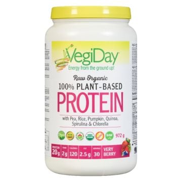100% Plant-Based Protein Organic Raw Berry 30 Servings