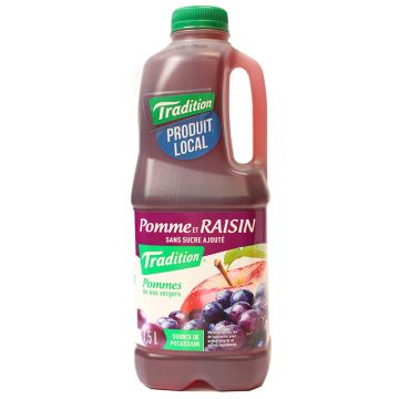 Jus frais - Pomme et raisin sans sucré ajouté
