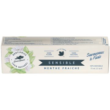 Dentifrice naturel dents sensibles menthe fraîche