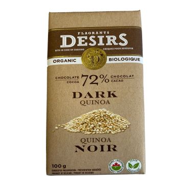 Chocolat noir biologique - Quinoa, 72% de cacao