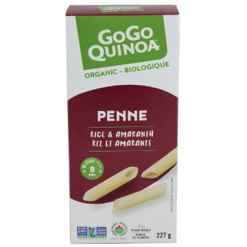 Pâtes penne au riz et à l'amarante biologiques