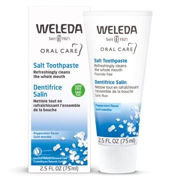 Dentifrice salin sans fluor