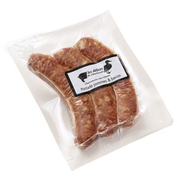 Saucisses de gibier congelées -  Pintade pommes  & bacon